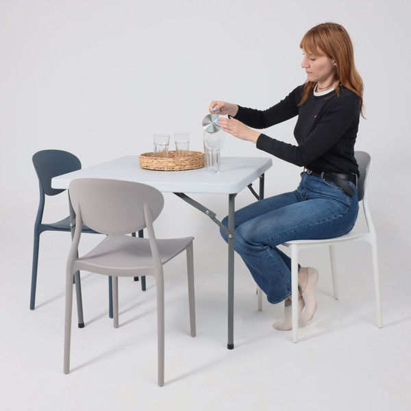 Изображение товара Стол складной AksHome 86x86x74 (белый)