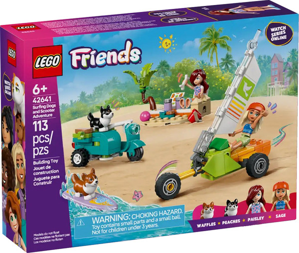 Изображение товара Конструктор Lego Friends Собаки-серфингисты и приключения на скутере 42641