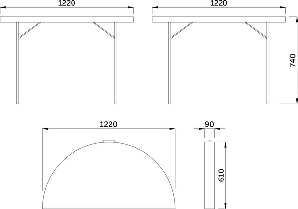 Изображение товара Стол складной AksHome D122x74 (белый)