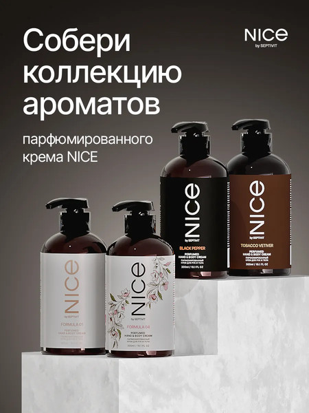 Изображение товара Крем для тела NICE by Septivit Formula 03 Парфюмированный для рук и тела (300мл)