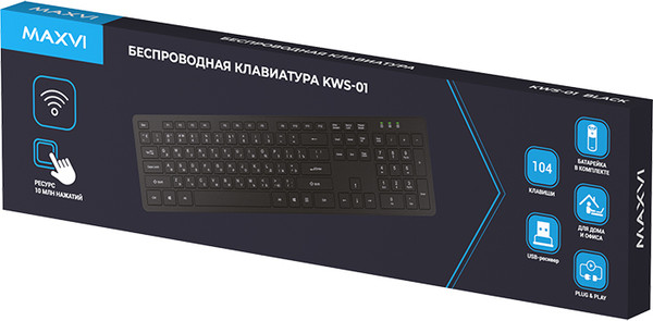 Изображение товара Клавиатура Maxvi KWS-01 (черный)