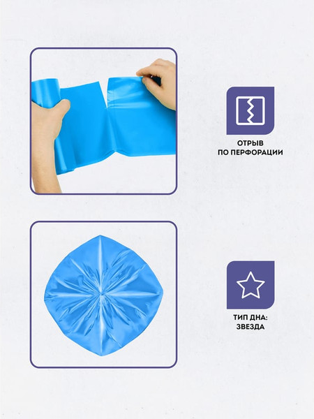 Изображение товара Пакеты для мусора OfficeClean 120л / 344046 (10шт, синий)