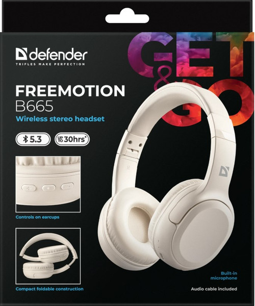 Изображение товара Беспроводные наушники Defender FreeMotion B665 / 63666 (бежевый)