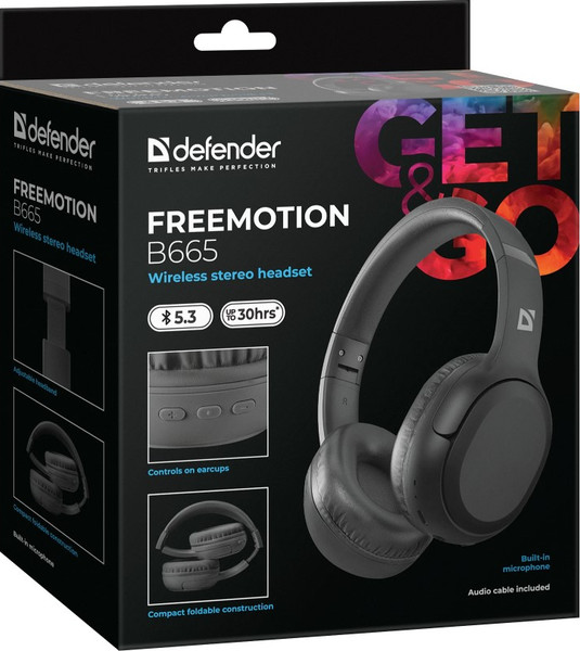 Изображение товара Беспроводные наушники Defender FreeMotion B665 / 63665 (черный)