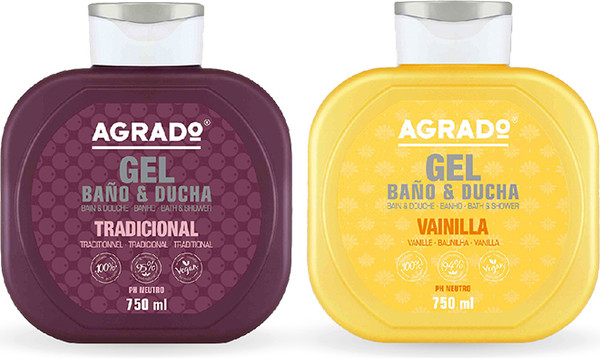 Изображение товара Набор косметики для тела Agrado Гель для душа Традиционный+гель для душа Ваниль (2x750мл)