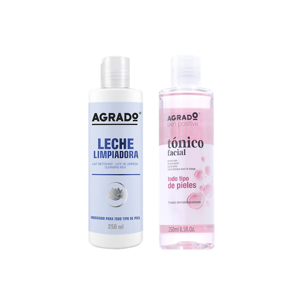 Изображение товара Набор косметики для лица Agrado Очищающее молочко 250мл+Тоник для лица 250мл