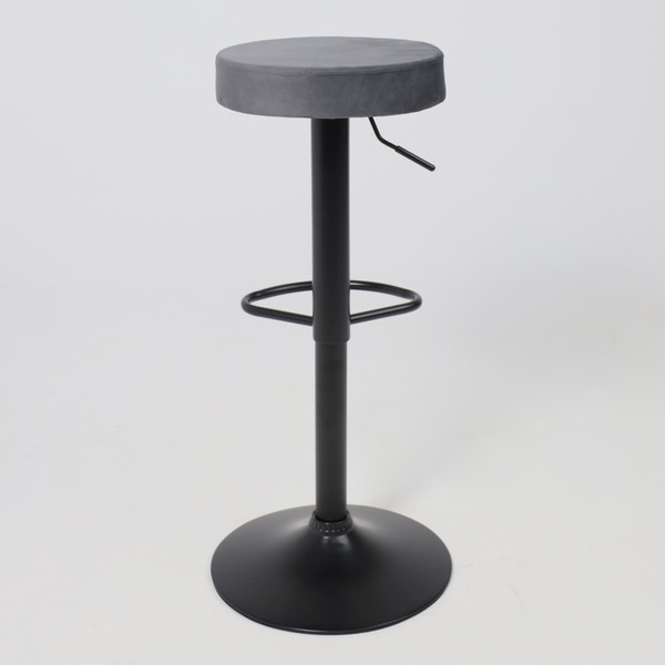 Изображение товара Табурет барный AksHome Lemma (серый велюр/черный)
