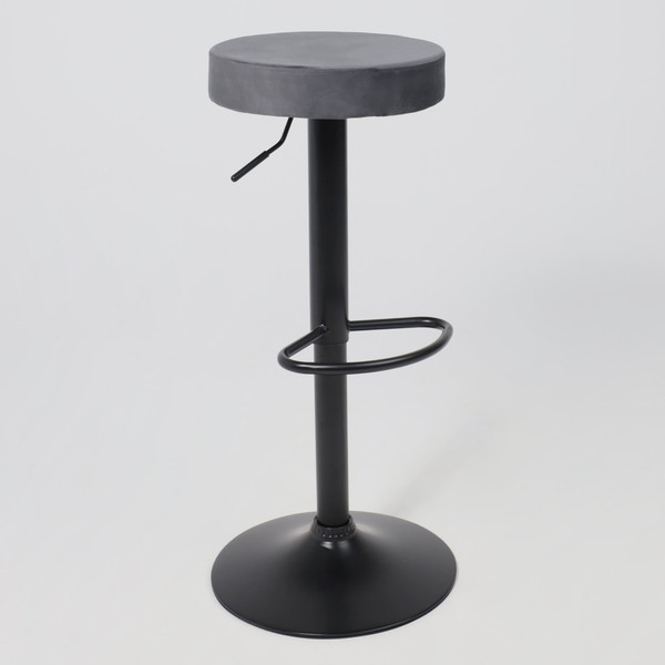 Изображение товара Табурет барный AksHome Lemma (серый велюр/черный)