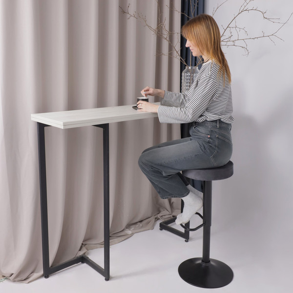 Изображение товара Табурет барный AksHome Lemma (серый велюр/черный)