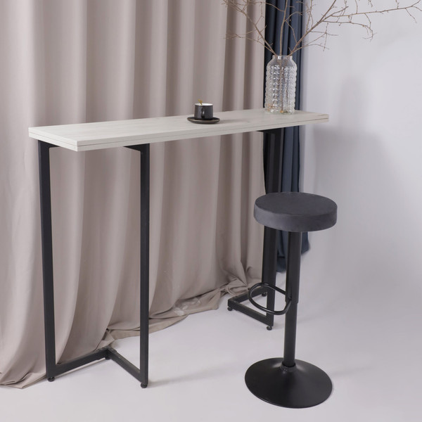 Изображение товара Табурет барный AksHome Lemma (серый велюр/черный)