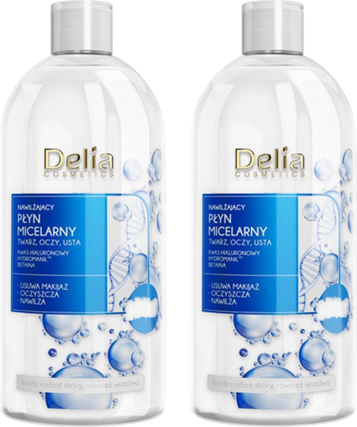 Изображение товара Мицеллярная вода Delia Cosmetics Увлажняющая c гиалуроновой кислотой (2x500мл)