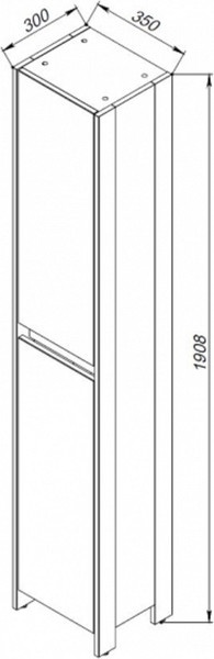 Изображение товара Шкаф-пенал для ванной АВН Ванкувер 35 / 66.16 (34)