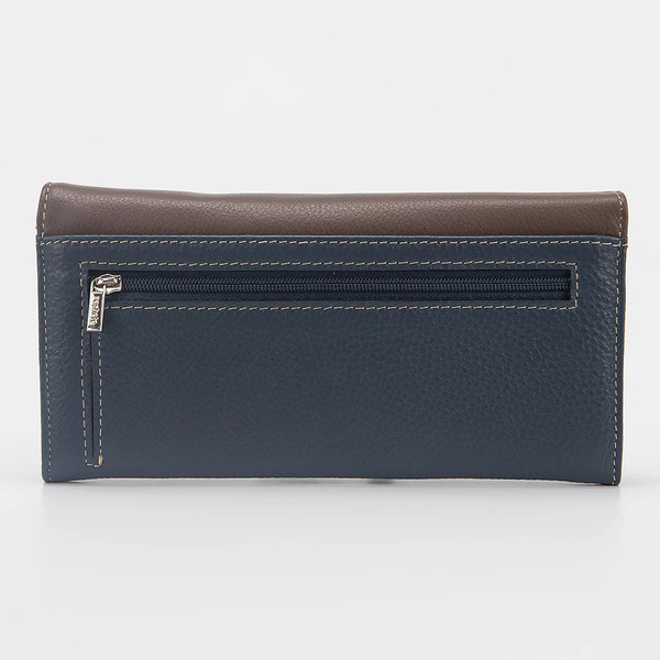 Изображение товара Портмоне Poshete 861-9821-NCF (синий/кофе)