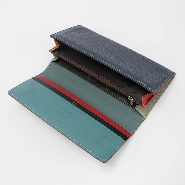 Изображение товара Портмоне Poshete 861-9821-NCF (синий/кофе)