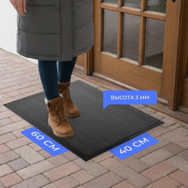 Изображение товара Коврик грязезащитный Sundays Home Classic 40x60см / 93306 (черный)