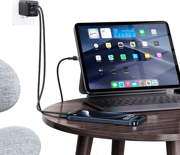 Изображение товара Кабель Usams SY Series SJ724 Type-C-Type-C (1.2м, черный)