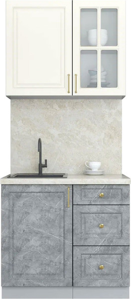 Изображение товара Кухонный гарнитур Интерлиния Мила Шато 0.9А (белый/керамика/опал светлый)