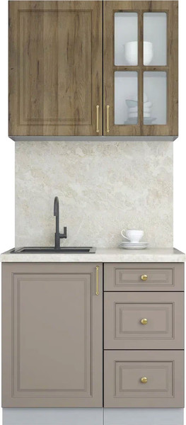 Изображение товара Кухонный гарнитур Интерлиния Мила Шато 0.9А (дуб вотан/луна/опал светлый)