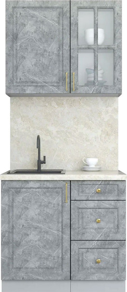 Изображение товара Кухонный гарнитур Интерлиния Мила Шато 0.9А (керамика/керамика/опал светлый)