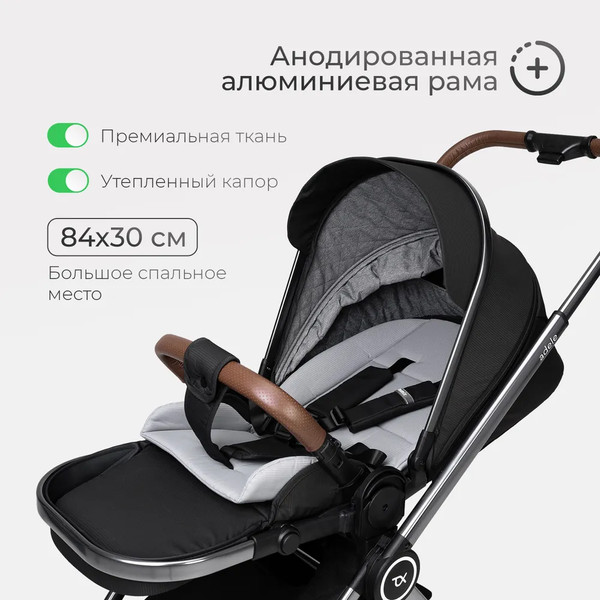 Изображение товара Детская универсальная коляска Tomix Adele 2 в 1 / S760/2 (черный)