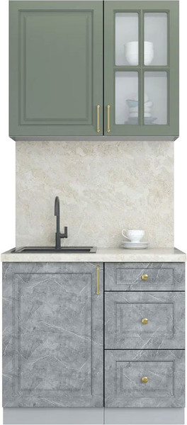 Изображение товара Кухонный гарнитур Интерлиния Мила Шато 0.9А (мята/керамика/опал светлый)