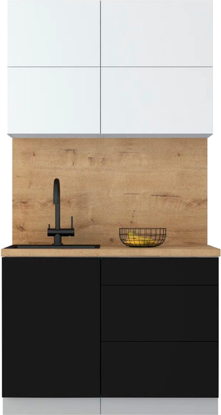 Изображение товара Кухонный гарнитур Интерлиния Мила Шато 1.1А (белый/черный/дуб бунратти)