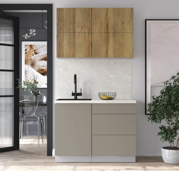 Изображение товара Кухонный гарнитур Интерлиния Мила Шато 1.1А (дуб вотан/луна/опал светлый)