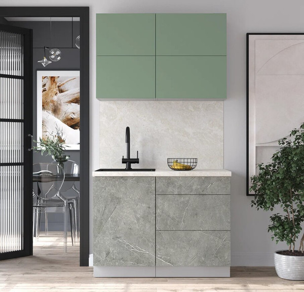 Изображение товара Кухонный гарнитур Интерлиния Мила Шато 1.1А (мята/керамика/опал светлый)