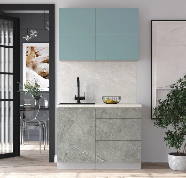 Изображение товара Кухонный гарнитур Интерлиния Мила Шато 1.1А (океан/керамика/опал светлый)