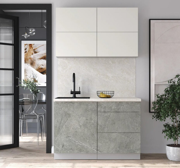 Изображение товара Кухонный гарнитур Интерлиния Мила Шато 1.2А (белый/керамика/опал светлый)