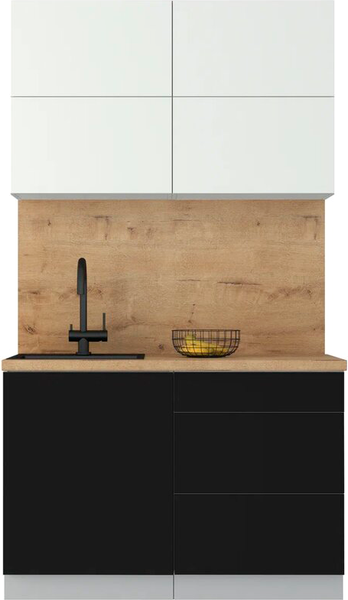 Изображение товара Кухонный гарнитур Интерлиния Мила Шато 1.2А (белый/черный/дуб бунратти)