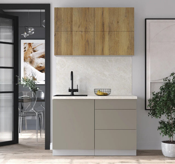 Изображение товара Кухонный гарнитур Интерлиния Мила Шато 1.2А (дуб вотан/луна/опал светлый)