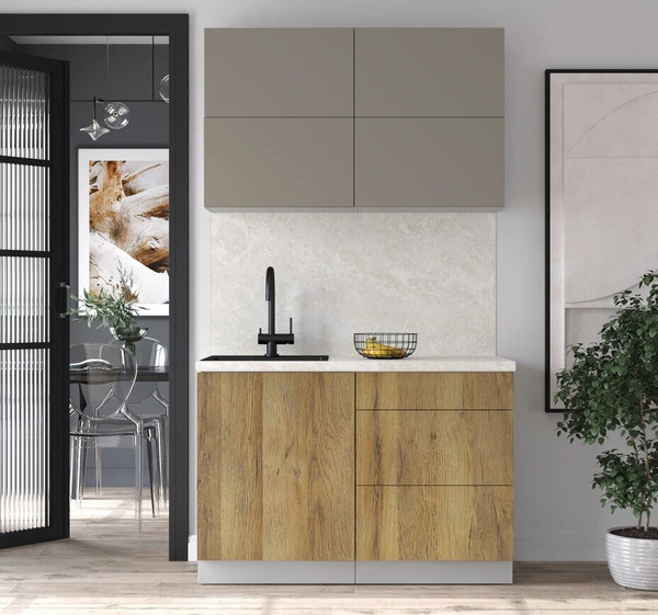 Изображение товара Кухонный гарнитур Интерлиния Мила Шато 1.2А (луна/дуб вотан/опал светлый)