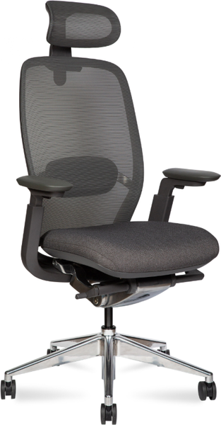 Изображение товара Кресло офисное Norden Tesla Aluminium / NX01TDA-D03 (серый, сетка/серый, ткань/алюминий, база)