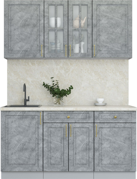 Изображение товара Кухонный гарнитур Интерлиния Мила Шато 1.6А (керамика/керамика/опал светлый)