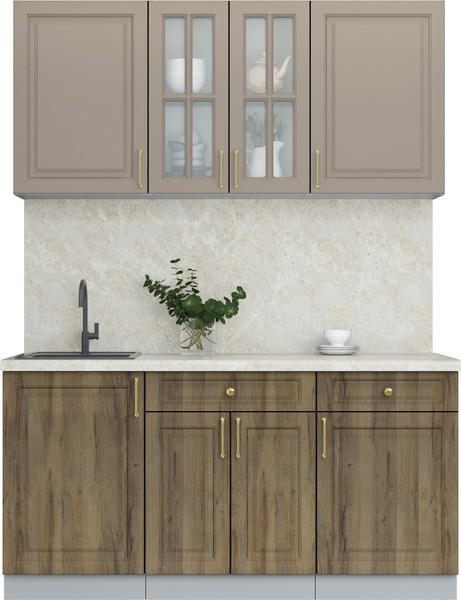 Изображение товара Кухонный гарнитур Интерлиния Мила Шато 1.6А (луна/дуб вотан/опал светлый)