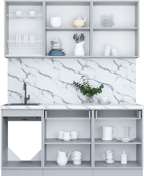 Изображение товара Кухонный гарнитур Интерлиния Мила Шато 1.7А (дуб вотан/дуб вотан/белый гранит)