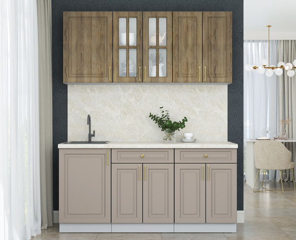 Изображение товара Кухонный гарнитур Интерлиния Мила Шато 1.7А (дуб вотан/луна/опал светлый)