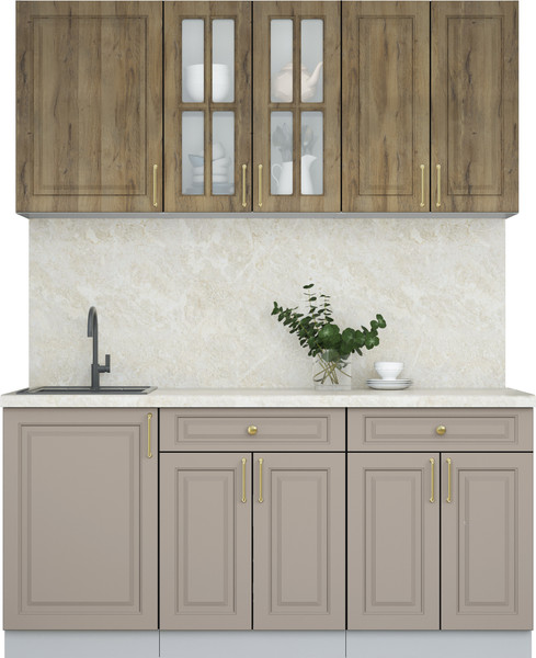 Изображение товара Кухонный гарнитур Интерлиния Мила Шато 1.7А (дуб вотан/луна/опал светлый)