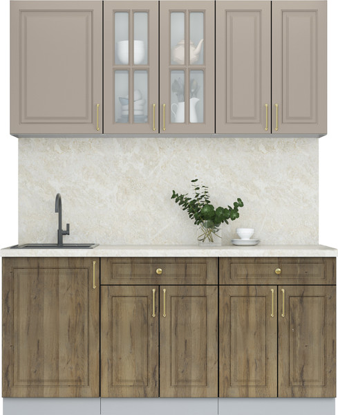 Изображение товара Кухонный гарнитур Интерлиния Мила Шато 1.7А (луна/дуб вотан/опал светлый)