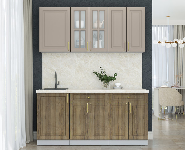 Изображение товара Кухонный гарнитур Интерлиния Мила Шато 1.7А (луна/дуб вотан/опал светлый)