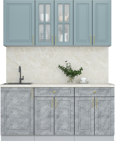 Изображение товара Кухонный гарнитур Интерлиния Мила Шато 1.7А (океан/керамика/опал светлый)