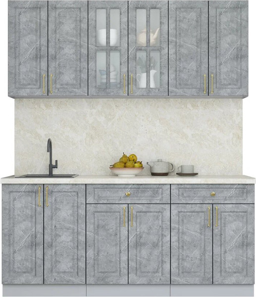 Изображение товара Кухонный гарнитур Интерлиния Мила Шато 1.8А (керамика/керамика/опал светлый)