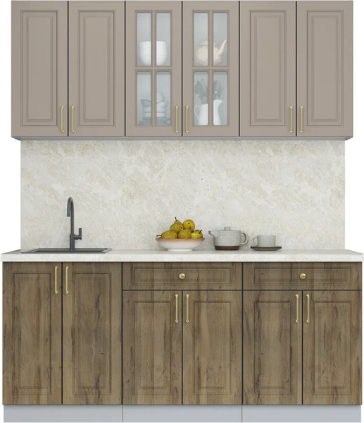 Изображение товара Кухонный гарнитур Интерлиния Мила Шато 1.8А (луна/дуб вотан/опал светлый)