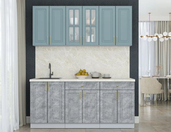 Изображение товара Кухонный гарнитур Интерлиния Мила Шато 1.8А (океан/керамика/опал светлый)