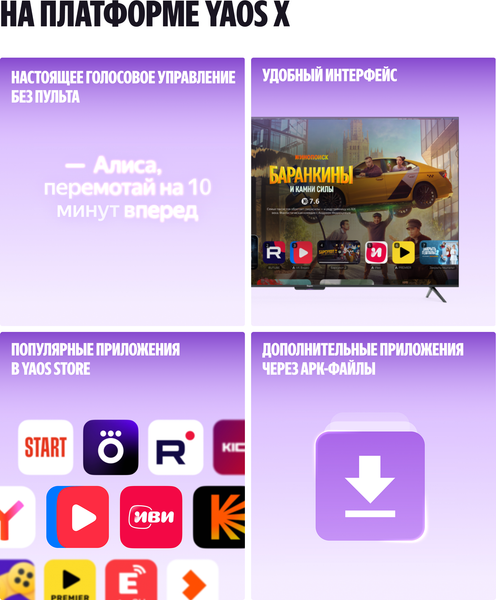 Изображение товара Телевизор Яндекс ТВ Станция с Алисой на YandexGPT 50" YNDX-00094