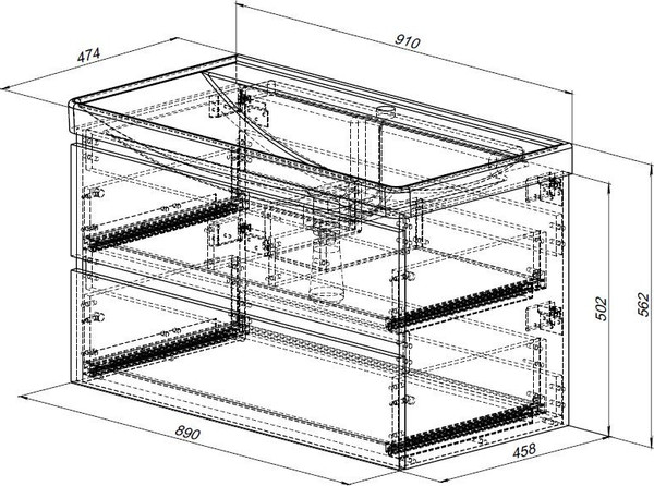 Изображение товара Тумба под умывальник Aquanet Вега 2.0 90 / 337944 (бежевый)