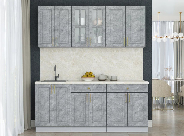 Изображение товара Кухонный гарнитур Интерлиния Мила Шато 1.9А (керамика/керамика/опал светлый)