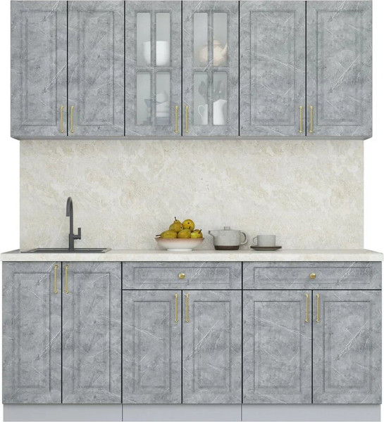 Изображение товара Кухонный гарнитур Интерлиния Мила Шато 1.9А (керамика/керамика/опал светлый)