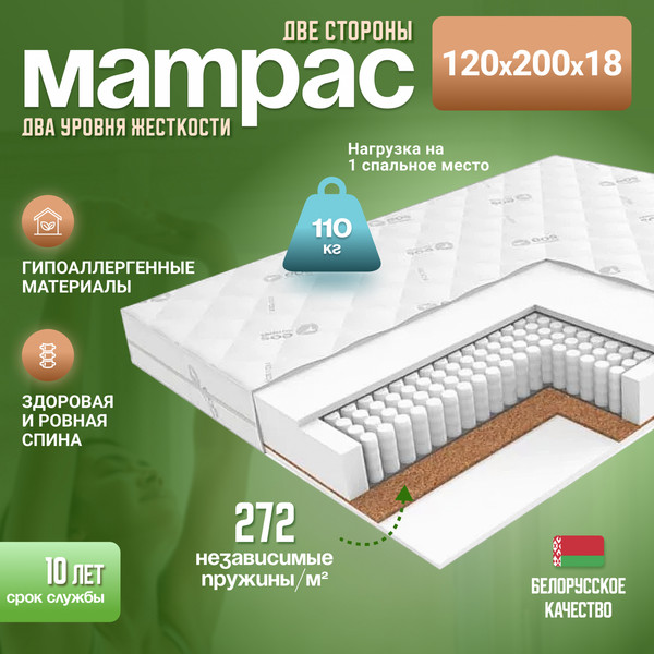Изображение товара Матрас EOS Идеал 1а/2 120x200+Samsara Листья 2сп 200-27